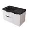 Fluted 36 Inch Floating Bathroom Vanity With Black Sink - Modern, Glossy White, Fluted Cabinet