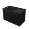 Fluted 36 Inch Floating Bathroom Vanity With Black Sink - Modern, Matte Black, Fluted Cabinet
