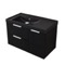 Fluted 36 Inch Floating Bathroom Vanity With Black Sink - Modern, Matte Black, Chrome Handles, Fluted Cabinet