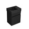 Black Small Floating Vanity, 16 Inch, Modern, Matte Black