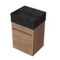 16 Inch Floating Bathroom Vanity With Black Sink - Small, Modern, Weathered Light Oak
