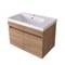 Floating Bathroom Vanity - 28 Inch, Modern, Weathered Light Oak