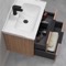 Floating Bathroom Vanity, Walnut, 26 Inch