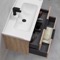 Floating Bathroom Vanity, Brown Oak, 32 Inch