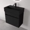 Black Small Floating Vanity - Modern, 24 Inch, Matte Black