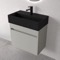 Small Floating Vanity - Modern, 24 Inch, Grey Mist