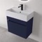 Floating Vanity - Small, Modern, 24 Inch, Navy Blue