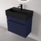 Blue Small Floating Bathroom Vanity - 24 Inch, Modern, Navy Blue