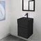 Small Bathroom Vanity, Black, Floating, Modern, 16 Inch