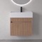 Floating Vanity - Fluted, Small, Modern, 24 Inch, Brown Oak