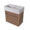 Floating Vanity - Fluted, Small, Modern, 24 Inch, Brown Oak