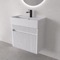Floating Vanity - Fluted, Small, Modern, 24 Inch, Matte White