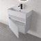 Floating Vanity - Fluted, Small, Modern, 24 Inch, Matte White