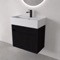Floating Vanity - Fluted, Small, Modern, 24 Inch, Matte Black