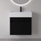 Floating Vanity - Fluted, Small, Modern, 24 Inch, Matte Black
