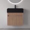 Floating Vanity - Fluted, Small, Modern, 24 Inch, Brown Oak