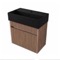 Floating Vanity - Fluted, Small, Modern, 24 Inch, Brown Oak