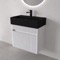 Floating Vanity - Fluted, Small, Modern, 24 Inch, Matte White