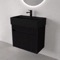 Floating Vanity - Fluted, Small, Modern, 24 Inch, Matte Black