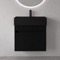 Floating Vanity - Fluted, Small, Modern, 24 Inch, Matte Black
