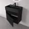 Floating Vanity - Fluted, Small, Modern, 24 Inch, Matte Black