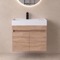 Modern Floating Vanity, 26 Inch, Brown Oak