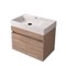 Modern Floating Vanity, 26 Inch, Brown Oak