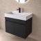 Modern Floating Vanity, 26 Inch, Matte Black