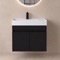 Modern Floating Vanity, 26 Inch, Matte Black