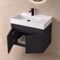 Modern Floating Vanity, 26 Inch, Matte Black
