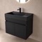 Black Floating Vanity, 26 Inch, Modern, Matte Black
