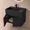 Black Floating Vanity, 26 Inch, Modern, Matte Black