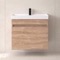 Small Floating Vanity, 24 Inch, Modern, Brown Oak