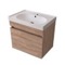 Small Floating Vanity, 24 Inch, Modern, Brown Oak