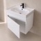 Small Floating Vanity, 24 Inch, Modern, Glossy White