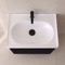 Small Floating Vanity, 24 Inch, Modern, Matte Black