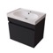 Small Floating Vanity, 24 Inch, Modern, Matte Black