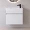 Small Floating Vanity, 24 Inch, Modern, Glossy White