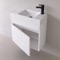Small Floating Vanity, 24 Inch, Modern, Glossy White