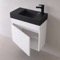 Small Floating Vanity, 24 Inch, Modern, Glossy White