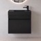 Black Small Floating Vanity, 24 Inch, Modern, Matte Black