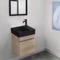 Small Floating Vanity, 16 Inch, Modern, Brown Oak
