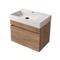 26 Inch Floating Bathroom Vanity With Sink - Modern,  Weathered Light Oak
