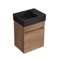 16 Inch Floating Bathroom Vanity With Black Sink - Small, Modern, Weathered Light Oak