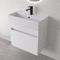 Small Floating Vanity - Modern, 24 Inch, Glossy White