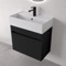 Small Floating Vanity - Modern, 24 Inch, Matte Black
