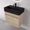 Floating Vanity - Small, Modern, 24 Inch, Brown Oak