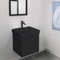 Small Black Floating Bathroom Vanity, Modern, 18 Inch