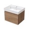 24 Inch Floating Bathroom Vanity With Sink - Modern, Weathered Light Oak