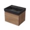 24 Inch Floating Bathroom Vanity With Black Sink - Modern, Weathered Light Oak